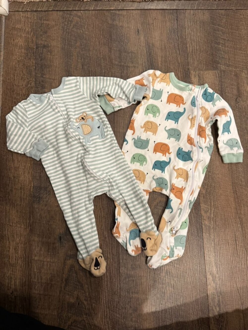 Carter Koalababy Green & Elephant Neutral 2-Pack Zip-Up Sleep & Play - 9 Months